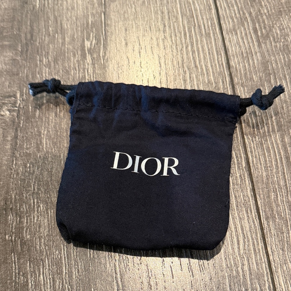 Dior Beauty black Drawstring small makeup / sample pouch